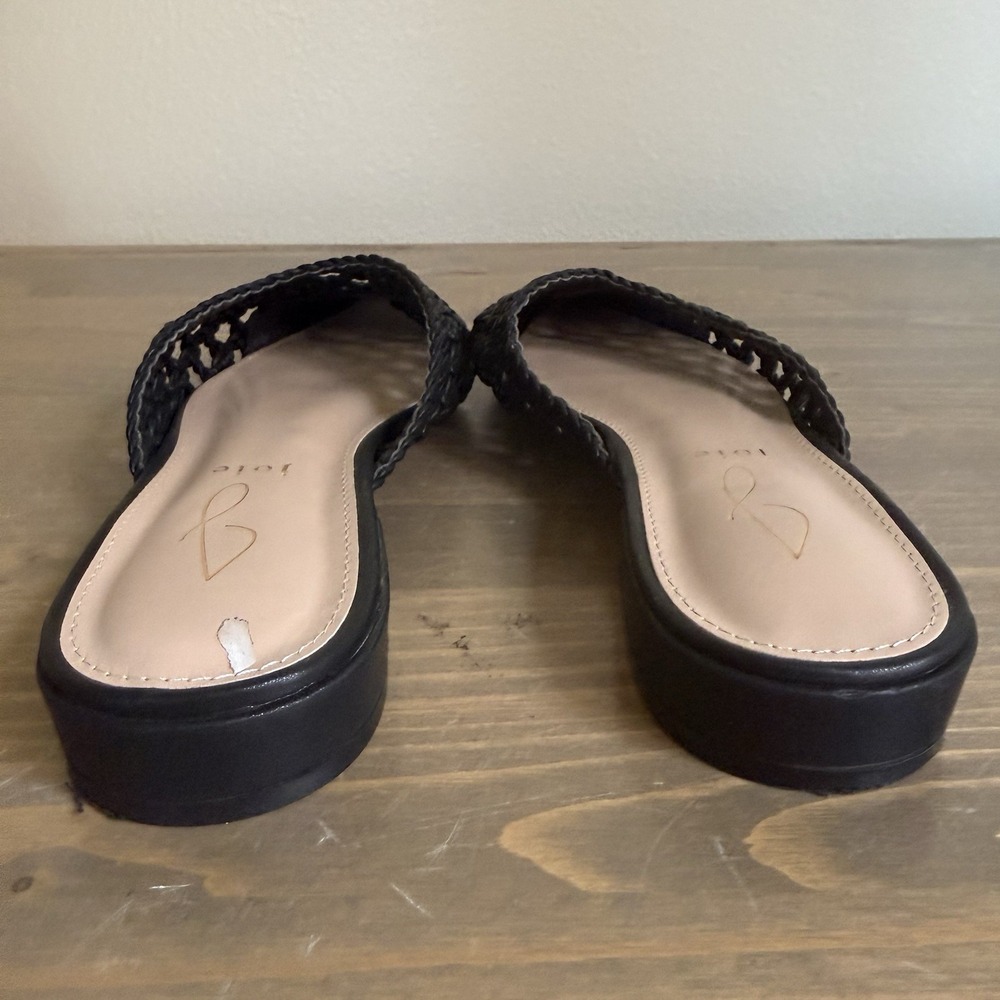 Joie Womens 7.5M Black Faux Leather Behold Slip On Pointy Toe‎ Mules Flats Shoes - Picture 5 of 8